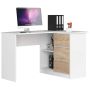 Stūra rakstāmgalds NORE B16, labais, balts/ozola krāsā