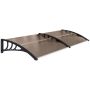 Caurspīdīgs jumtiņš virs durvīm Outsunny 75x195x23cm, melnas/brūnas krāsas