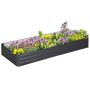 Paaugstināta puķu dobe Outsunny 241x90.5x30cm., tumši pelēka/sudraba krāsā.