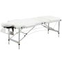 Masāžas galds Homcom 215x60x84cm, baltas krāsas