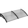 Caurspīdīga nojume virs durvīm Outsunny 200x96x27cm, melna
