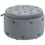 Homcom pufs 60x60x40cm, pelēkas krāsas