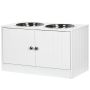 Миски с подставкой PawHut 60x30x35,5см, бело-серебристого цвета