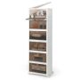 Обувной шкаф 40x27,5x123см, бело-коричневый