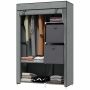 Auduma skapis Homcom 102x42,5x162,5cm, pelēkas/melnas krāsas