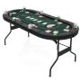 Pokera galds 182x82x75cm, melnas/zaļas krāsas