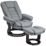Кресло с подставкой для ног Homcom, серо-черное