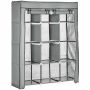 Auduma skapis Homcom 125x43x162,5cm, pelēkas/melnas krāsas