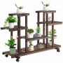 Подставка для цветов Outsunny 123,5x33x80см, коричневого/черного цвета
