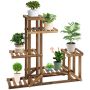 Подставка для цветов Outsunny 95x28x96,5 см, светло-коричневая.