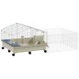 Клетка для грызунов PawHut 173x88x63,5см, белый/песочный