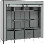Auduma skapis Homcom 166x42,5x169,5cm, pelēkas/melnas krāsas