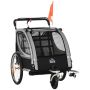 Velosipēda piekabe bērniem Homcom 142x75x101cm, melna/pelēka