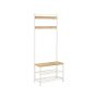Вешалка для одежды с полкой для обуви, белая