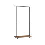Вешалка для одежды на колесах 35x98,5x180,3см., коричнево-черная