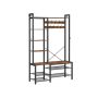Вешалка для одежды с подставкой для обуви 40x120x190 см., цвет черный/коричневый