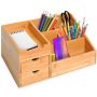 Galda organizators Homcom 33x20,5x15,5cm, gaiši brūnā krāsā