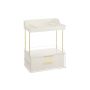 Grima organizators ar atvilktnēm 20x32x39.1cm, baltā/zelta krāsā