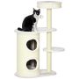 Домик для кошек когтеточка PawHut 59x35x100см, кремово-белый