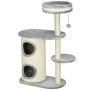 Домик для кошек-царапка PawHut 59x35x100см, серо-кремовый