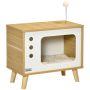 Домик для кошек PawHut 50x28x43см, светло-коричневый/белый цвет
