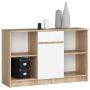 Kumode B-17 120 cm., ozols/balts