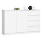 Kumode K013 160 cm ar 4 atvilktnēm, balta