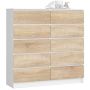 Kumode NORE K120, balta/ozols