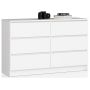 Kumode NORE K120 ar 6 atvilktnēm, balta