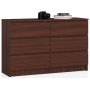 Kumode NORE K120 ar 6 atvilktnēm, brūna