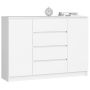 Kumode NORE K140 ar 4 atvilktnēm, balta