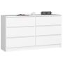 Kumode NORE K140 ar 6 atvilktnēm, balta