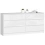 Kumode NORE K160 ar 6 atvilktnēm, spīdīgi balta