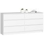 Kumode NORE K160 ar 6 atvilktnēm, balta