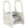 Детские ступеньки Aiyaplay 43x42x65,5 см, бело-серые.