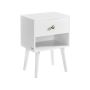 Приставной столик 28x39x55см., цвет белый/золотой