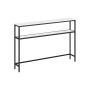 Konsoles galds ar plauktiem 20x120x80cm, melns/balts
