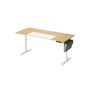 Elektriski augstumā regulējams rakstāmgalds 70x160x120 cm, balts/gaiši brūns