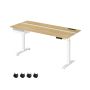 Elektriski augstumā regulējams rakstāmgalds 70x160x120 cm, balts/gaiši brūns