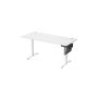 Elektriski augstumā regulējams rakstāmgalds 70x160x120 cm, balts/pelēks