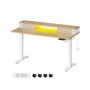 Elektriski augstumā regulējams rakstāmgalds ar apgaismojumu 60x140x120 cm, balts/gaiši brūns