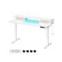Elektriski augstumā regulējams rakstāmgalds ar apgaismojumu 60x140x120cm, balts/bēšs