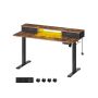 Elektriski augstumā regulējams rakstāmgalds ar apgaismojumu 60x140x120cm, brūns/melns