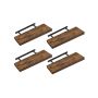 Комплект из 4 полок 20x60x3,8 см, черно-коричневый