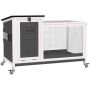 Клетка для мелких животных PawHut 92x52x67см, серо-белая