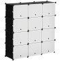 Модульный шкаф для обуви Homcom 125x32x125см, черно-белый