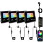 RGB LED viedo prožektoru komplekts, 4 gab.