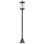 Dārza laterna ar saules bateriju Outsunny 17x17x127cm, melnas krāsas