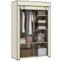 Auduma skapis Homcom 103x43x162,5cm, smilšu/melnas krāsas