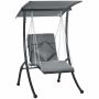 Подвесное кресло-качалка Outsunny 108x145x169 см, темно-серый/черный